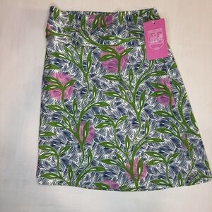 NWT Liberty & Justice Skirt Women's XS Swim Cover Up Green/Pink Floral Tropical